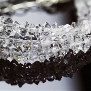 Herkimer Necklace Choker Genuine Natural Gemstone Beaded Jewelry